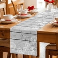 thumbnail image 5 of White Dandelion Table Runner - 70 Inch Long Spring Flowers Plants Vintage Gray Wood Cotton and Linen Blended Dress Scarves Farmhouse Table Runner for Kitchen Dining, Coffee Table, 13" x 70", 5 of 8