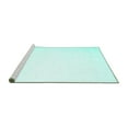 thumbnail image 2 of Ahgly Company Machine Washable Indoor Round Solid Turquoise Blue Modern Area Rugs, 6' Round, 2 of 4