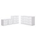 thumbnail image 3 of Kappesberg Foster White 3-Piece Bedroom Furniture Set with Dresser, Tall Chest, and Two Nightstands  - for Adults and Teens, 3 of 12