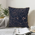 thumbnail image 6 of Haiem Copper-Gold Gloss Outline Flower Print Velvet Soft Solid Decorative Square Throw Pillow Covers Set with Elegant Piping Christmas Cushion Case for Sofa Bedroom Car-16"x16", 6 of 8