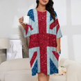 thumbnail image 2 of Glittery Union Jack Flag Sleepshirts For Sleeping Travels Loose Sleepdress Pajama Dress Soft Nightdress Sleepwear, 2 of 7