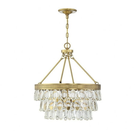 

4 Light Pendant-Glam Style with Contemporary and Transitional Inspirations-22 inches Tall By 20 inches Wide-Warm Brass Finish Bailey Street Home
