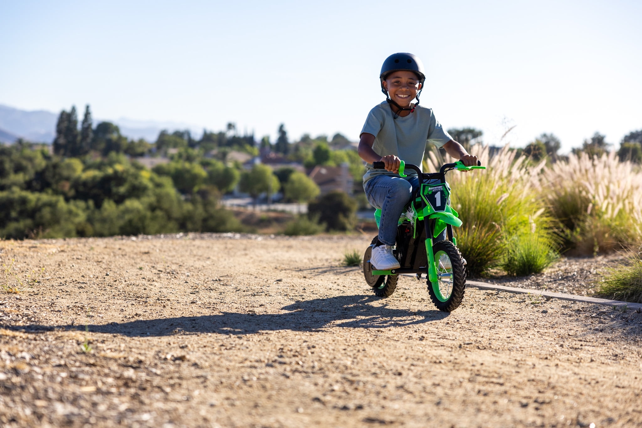 Adventure Force 12V Electric Dirt Bike, Kids Battery Powered Ride on, Ages 5 Years and up, Green