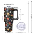 thumbnail image 2 of 40oz Pioneer Flower Floral Print Pattern Insulated Tumbler with Handle, BPA-Free Leak Proof Lid and Straws, Double Wall Vacuum, Hot 12h/Cold 34h, 2 of 6