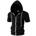 thumbnail image 1 of Sudadera con capucha Ohoo de corte entallado y manga corta - Negro - XL, 1 of 7
