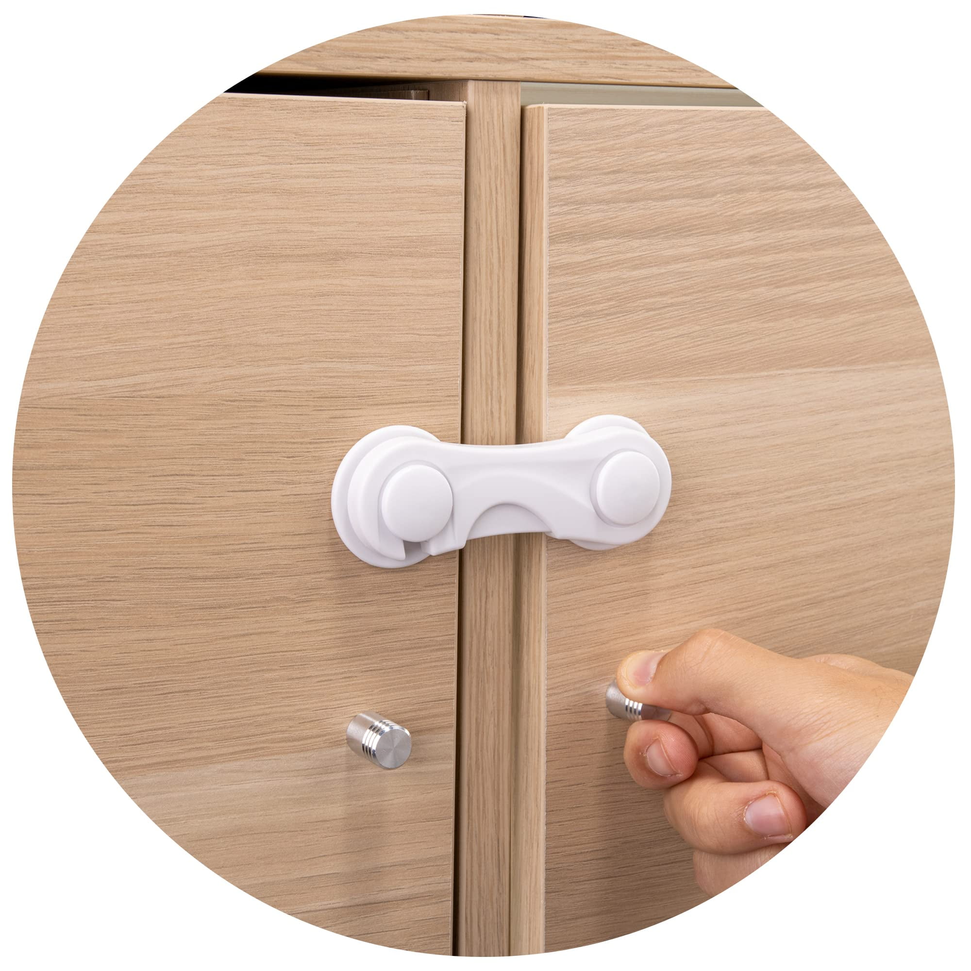 8/10PCS Baby Adhesive Safety Lock For Cabinet Door Drawers Refrigerator White 