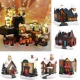 thumbnail image 2 of Adorno navideño con luz LED para casa, decoración navideña con escena de casa de pueblo pequeña, adornos de escritorio, accesorio de arreglo de escena, 2 of 5