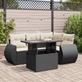 thumbnail image 1 of vidaXL 5 Piece Garden Sofa Set with Cushions Black Poly Rattan, 1 of 5