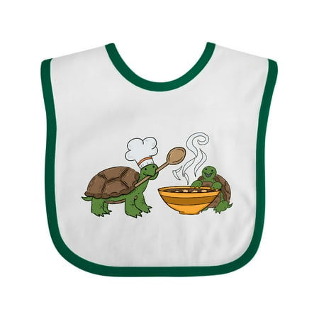 

Inktastic Cute Turtle Chefs Making Soup Gift Baby Boy or Baby Girl Bib