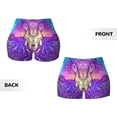 thumbnail image 3 of Sigee Elephant in Tribal Style Print Women's High Waist Workout Shorts - Squat Proof, Tummy Control, Yoga and Gym Activewear-, 3 of 9