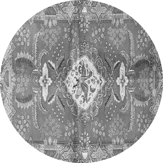 Ahgly Company Indoor Round Persian Gray Traditional Area Rugs, 7' Round