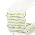 Maurice Outdoor Wicker Standing Basket Chair with Cushion, White, Green