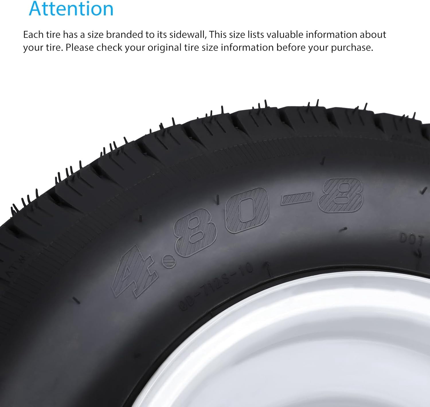 Towallmark 2 Pack 4.80-8 4.80x8 480-8 4.80-8 Trailer Tires with 8'' Rims, 5 Lug on 4.5'', Load Range C, 6PR
