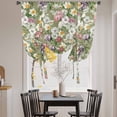 thumbnail image 3 of Sage Green Botanical Balloon Curtains for Bedroom/Front Door/Bathroom, Spring Floral Summer Botanical Vintage Tie Up Curtains 63 Inch Length Kitchen Curtains Shades for Windows 46"x63", 3 of 8
