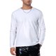 thumbnail image 1 of INSPIRE CHIC Camisetas de Hombre Cuello Redondo de Manga Larga Brillante 2XL Blanca, 1 of 6