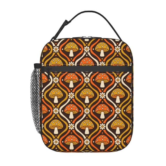 Mushroom Lunch Bag For Women Men, Cute Reusable Mushrooms Theme Lunch Bags, Small Portable Foldable Insulated Lunch Bag For Office, Work, Picnic, Travel, Outdoors