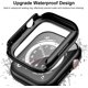 thumbnail image 5 of 2 Pack Waterproof Case for Apple Watch Series 6/SE/5/4 44MM with Tempered Glass Screen Protector,Ultra-Thin Hard PC Cover Anti-Scratch Protective Bumper for iWatch Series 6 SE 5 4 44mm Black, 5 of 5