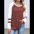 thumbnail image 4 of Sudadera de Larga para Mujer, con Bloques de Color, Informal, para Otoño. Color Caramelo S, 4 of 7