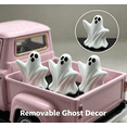 thumbnail image 5 of MInHoues 4.9 Inch Halloween Pink Vintage Metal Truck with 3 Mini Ghosts Ornament，Farmhouse Halloween Centerpieces for Table Home Mantel Pumpkin Tiered Tray Decor Party Gift, 5 of 8