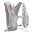 thumbnail image 2 of Hydration Backpack with Breathable Mesh and Adjustable Straps, Gray Running Vest Bag for Cycling, 2 of 11