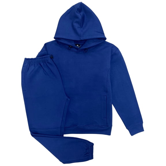 Men's Essential Solid Utility Fleece Pullover Hoodie & Jogger Set