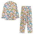 thumbnail image 4 of Suhoaziia Pj Set for Women Pajamas Top and Pants Button Flower Rainbow Lounge Wear Comfortable Skin Friendly Indoor Multi-Season Daily Wear Ladies Gift Tracksuit Size XS, 4 of 6
