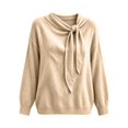thumbnail image 4 of HCYSFG Womens Oversized Bow Tie Sweater Cowl Neck Long Sleeve Relaxed Fit Solid Color Fall Pullover Casual Everyday Wear Knit Tops, 4 of 5