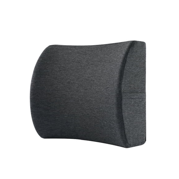 Ergonomic Memory Foam Lumbar Support Pillow for Office Chair & Car - Breathable French Terry Back Cushion with Straps & Pocket for Driving, Desk, Home