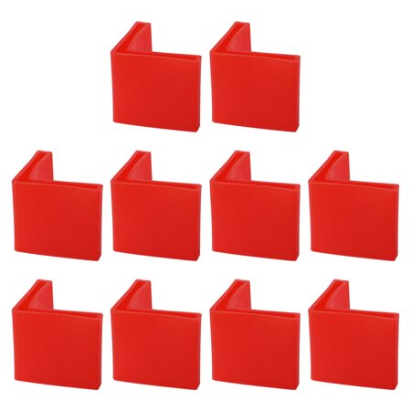 10 Pcs Red Plastic Angle Iron Foot Pad L Shaped Edge Leg Cover 40mmx40mm