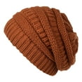 thumbnail image 6 of Cable Knit Beanie for Men & Women, Thick Soft Stretchy Winter Hat, 56-61cm,one size fits all,white, 6 of 14
