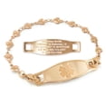 thumbnail image 1 of MedicEngraved Rose Gold Stainless Steel Custom Medical Alert Bracelet - 5mm Heart Link, 1 of 7