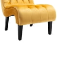 thumbnail image 5 of Modern Accent Chair,Upholstered Single Sofa Chair with Soft Back and Wood Legs,Curved Backrest Casual Fabric Chairs for for Bedroom Living Room Office,Mustard, 5 of 7