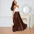 thumbnail image 6 of KDDYLITQ Satin Skirts for Women a Line Basic Maxi Skirt Silk High Waisted Party Skirt Flowy 2025 Long Skirts with Pocket Brown 2XL, 6 of 6