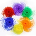 thumbnail image 1 of Dance & Juggling Scarves (6 Pieces) - Silk Square Scarf with Ruffled Edges - Easy Clean Ideal Performance Props Accessory - 6 Colors (60CM*60CM), 1 of 5