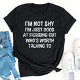 thumbnail image 1 of RXIRUCGD Chemises pour Femmes Mode Été Ample Col Rond Imprimé Lettre Manches Courtes Haut T-Shirt Noir Hauts pour Femmes, 1 of 7