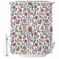 thumbnail image 2 of Boho Leaf Waterproof Fabric Shower Curtain,Orange Red Spring Farmhouse Pastoral Tribal Waterproof Fabric Shower Curtain for Bathroom Curtains Bathtubs Shower Curtains with 12 Hooks Standard 72x72, 2 of 8