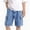 Blue, variant on LJEFF Boys Paperbag Waist Denim Shorts, High Waist Buttons Pocketed Cuffed Hem Shorts for Kids Blue Size 6 T