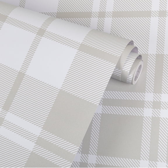 UMIGGEE Checkerboard Peel and Stick Wallpaper 17.3-in x 118-in Checkered Beige and White Contact Paper Self Adhesive Boho Removable Decorative Wallpaper for Bedroom Bathroom Cabinet