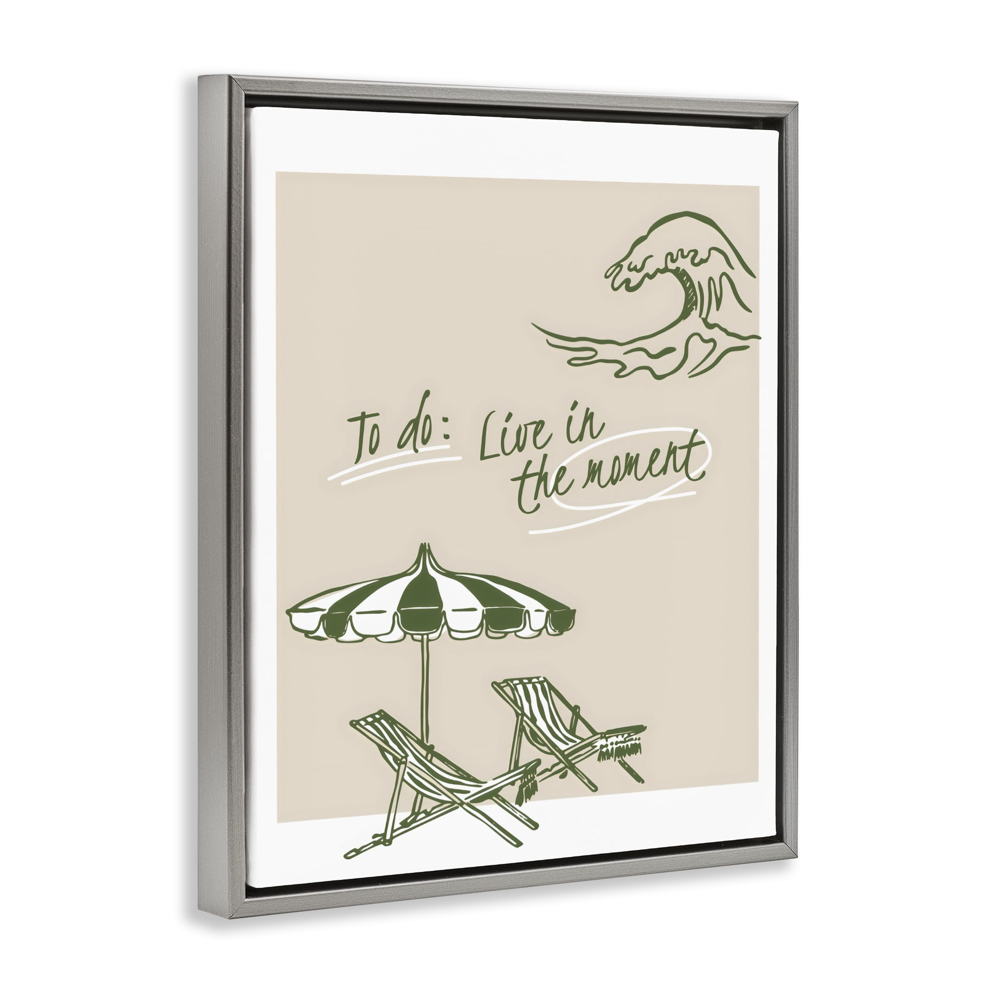 Stupell Industries To Do: Live In The Moment Gray Framed Floater Canvas Wall Art, design by The Prints Vibe