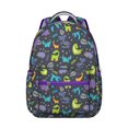 thumbnail image 1 of Birthday Dinosaur Student School Backpack Cute Colorful Dino Print with Forest Planets Stars Pattern for Student Gift, 1 of 6