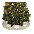 thumbnail image 2 of Holiday Unique 3D Poinsettia Christmas Decorative Tree Skirt 53" Round (Silver+White 53" Tree Skirt), 2 of 3
