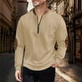 thumbnail image 2 of uikmnh Sweatshirts for Men Men's Zip Up Hoodless Sweatshirt Slim Fit Casual Pullover Long Sleeve Lightweight Breathable Comfortable Streetwear Tops for Everyday Wear Size:L, 2 of 7