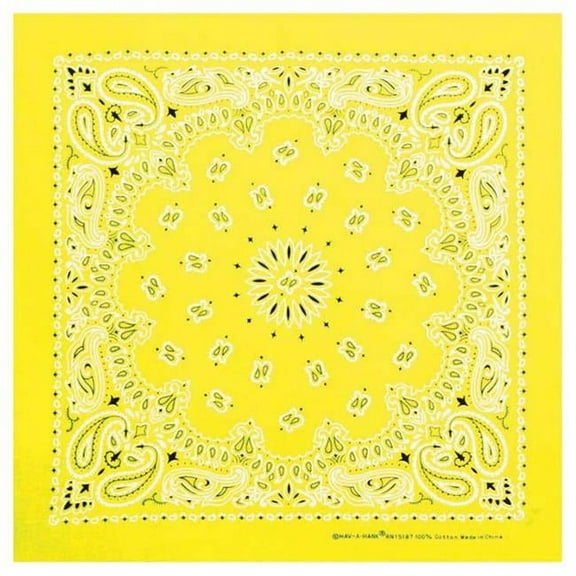 Carolina Manuf Neon Paisley Bandana - Vibrant Yellow Bandana for Stylish Looks