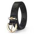 thumbnail image 4 of SWSMCLT Women's Faux Leather Belt For Dress Spring Groove Metal Travel Casual Buckle Belt Black X-Small-Large, 4 of 4