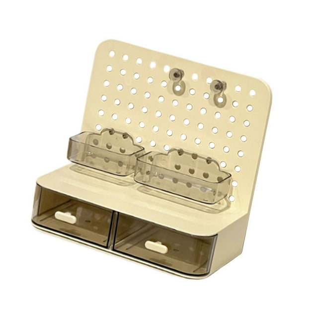 Organizador de almacenamiento de escritorio, portalápices, caja organizadora de papelería, organizador ordenado de escritorio, soporte para tablero de Crema