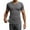 Grey, variant on MIXUE Shirts For Men Summer Solid Color V Neck Short Sleeve Slim Fit Casual Pullover Tops Tshirts Streetwear,Blue,L