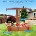 thumbnail image 5 of YOUPINS 48" Wooden Sandbox with Lid, Outdoor Large Kids Sandbox with Seat,for Yard Lawn Garden, 5 of 9