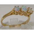 thumbnail image 4 of LBG British Made 9k Yellow Gold Natural Opal Womens Anniversary Ring - 33 size options - Size 5, 4 of 6