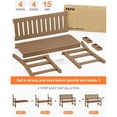thumbnail image 7 of WINSOON All-Weather HIPS Outdoor Garden Bench, 56" Adirondack Outdoor Patio Bench -Brown, 7 of 7