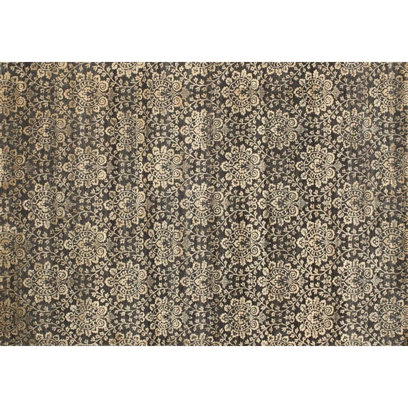 Ahgly Company Indoor Rectangle Contemporary Light French Beige Brown Abstract Area Rugs, 4' x 6'